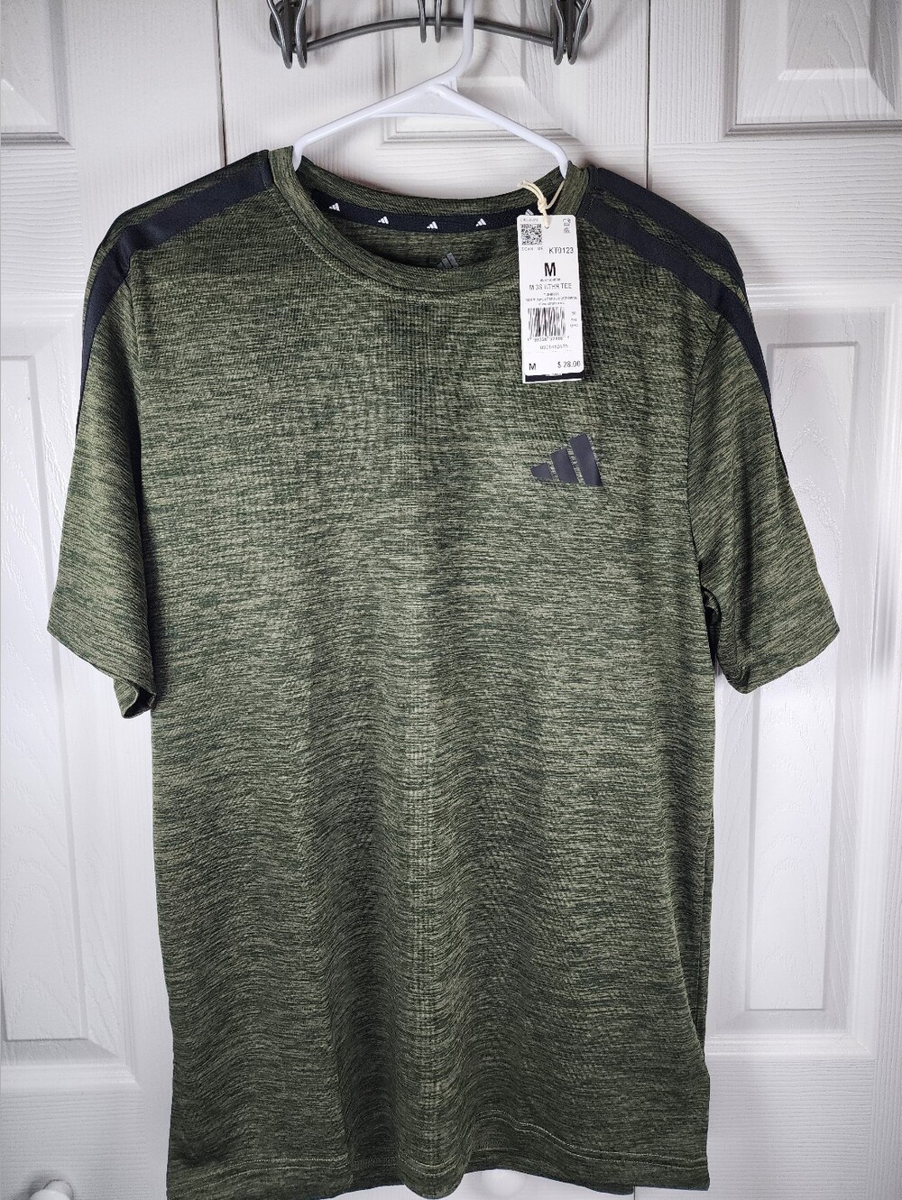 adidas Olive Green Heather Short Sleeve Athletic Tee